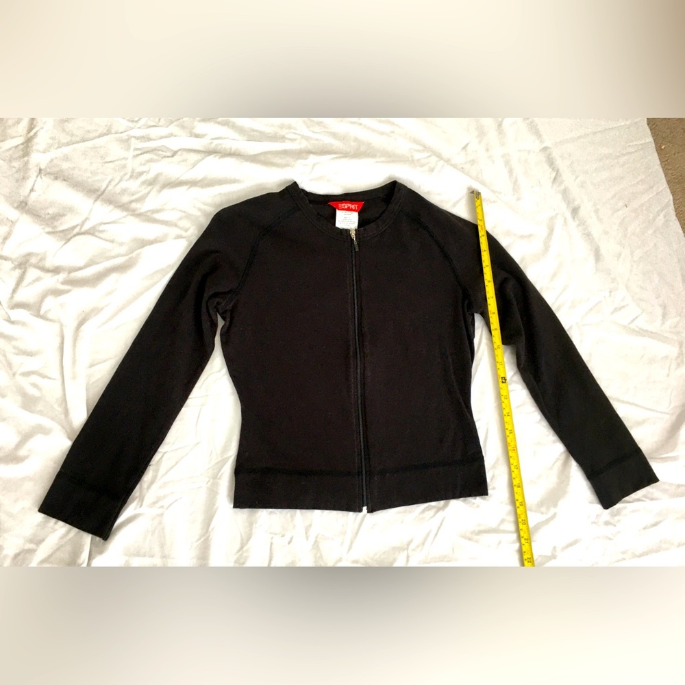 90’s Esprit black crop zip up workout jacket